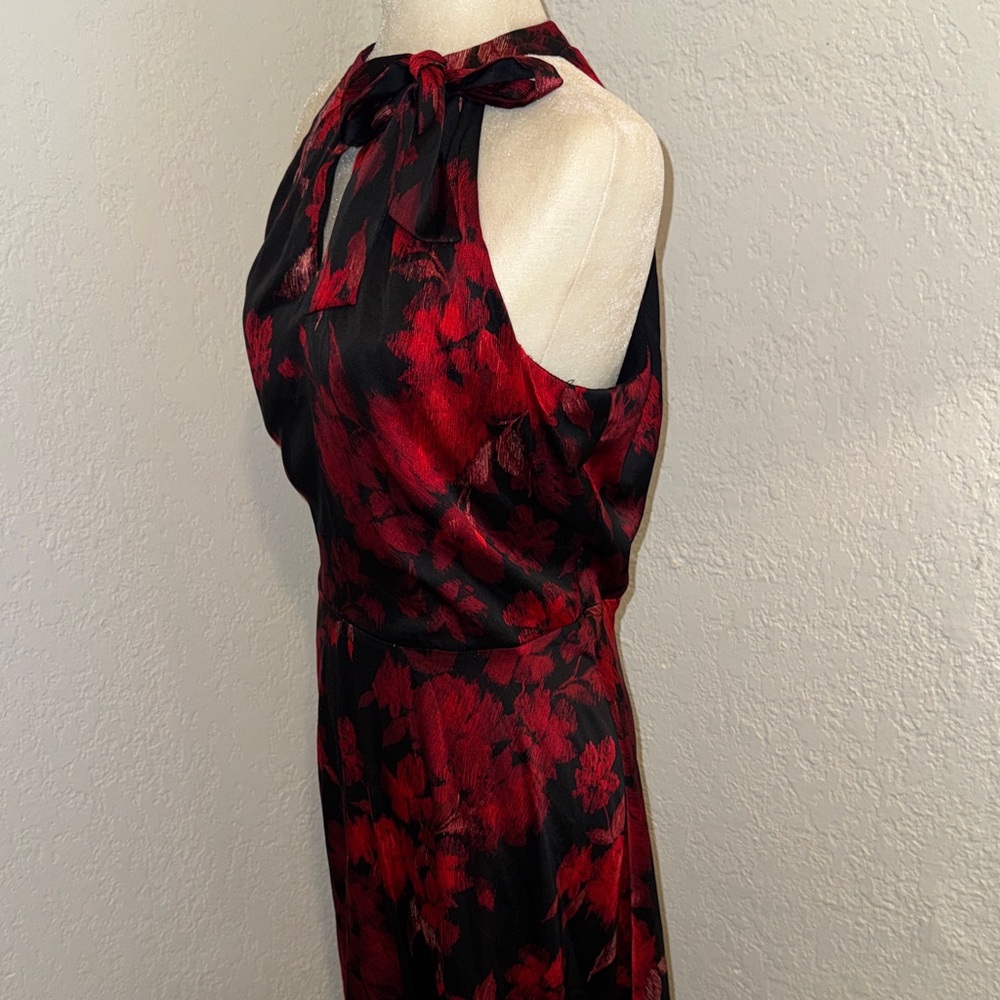 Chetta B Black Maxi Dress with Red Floral Print - Picture 4 of 9